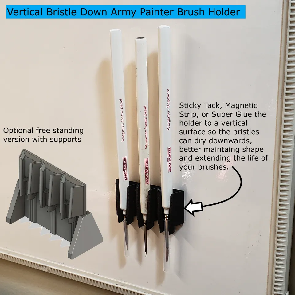 Vertical Bristle Down Army Painter Brush Holder by the23Flavors, Download  free STL model